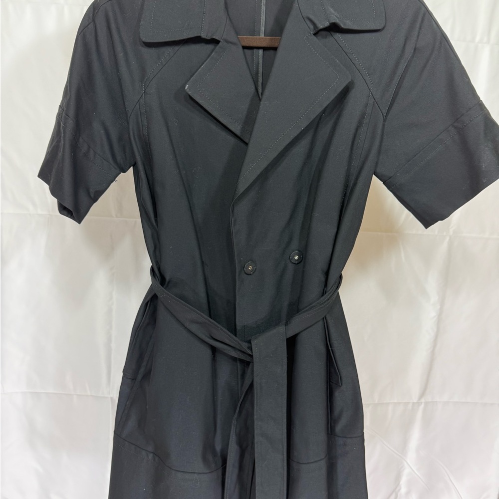 Black Short Sleeve Trench Coat